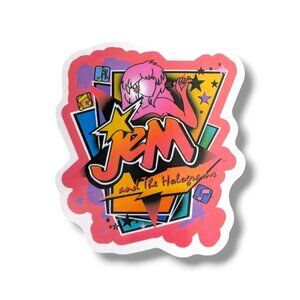 Jem and the Holograms Vinyl Sticker (KK34): Retro Logo 2.25 in.